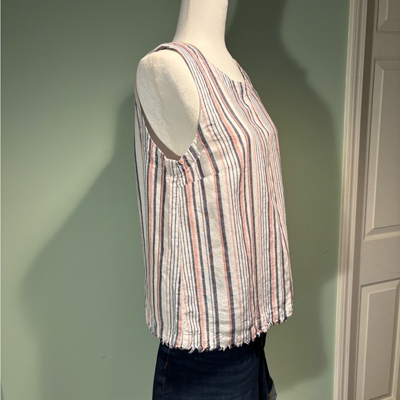 Liz Claiborne linen/cotton striped tank top size M - Picture 2 of 7